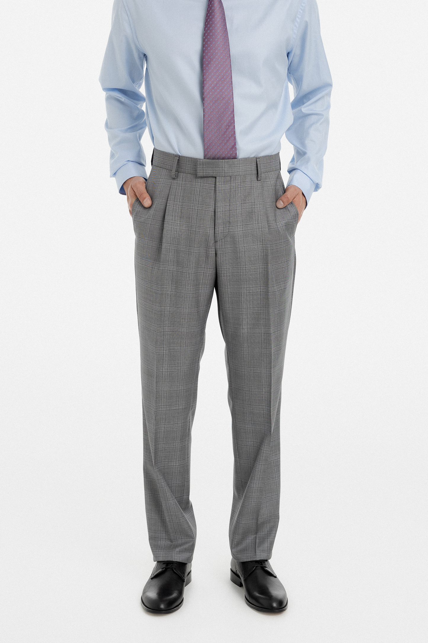 Grey Check Double-Breasted Suit