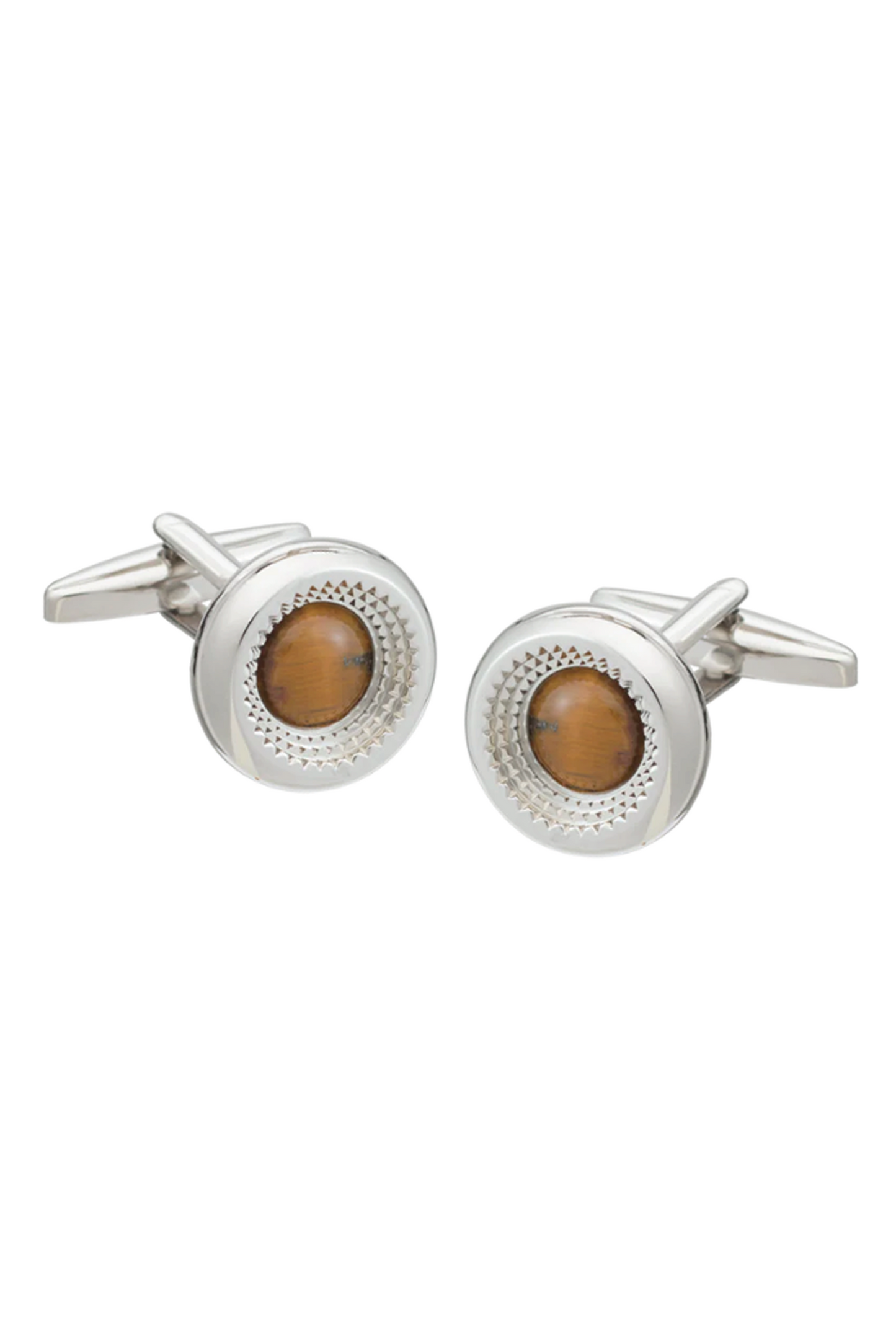 Tiger Eye Semi-Precious Stone Cufflinks