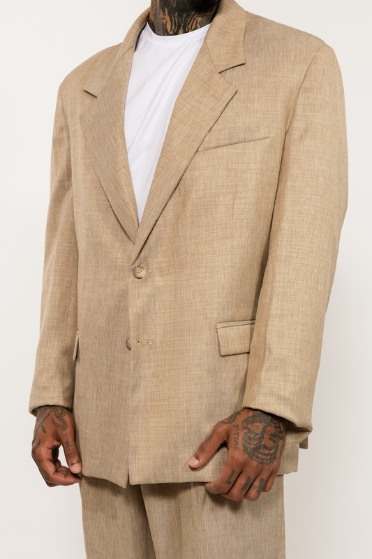 Relaxed Fit Beige Blazer