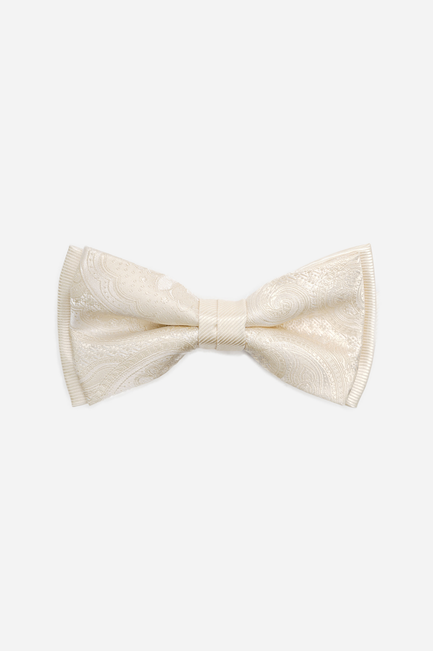 Ivory Cream Paisley Jacquard Bow Tie