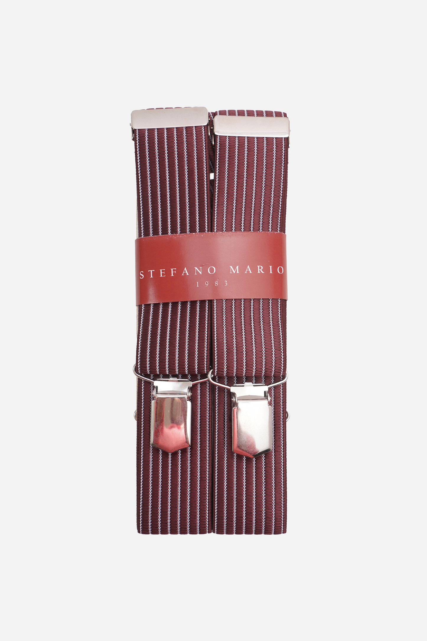 Stefano Mario Wine Stripe Suspenders