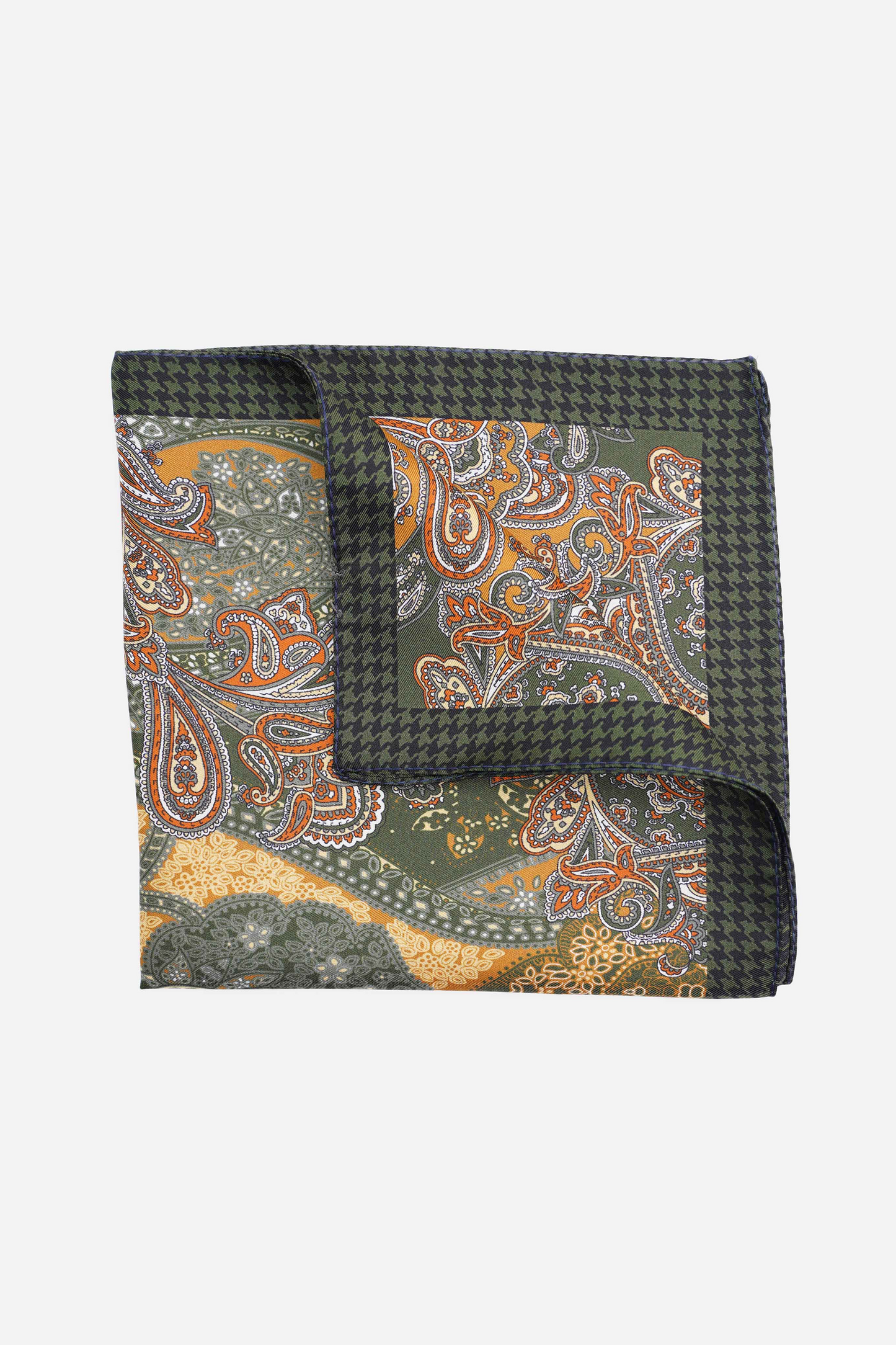 Olive Patchwork Paisley Scarf