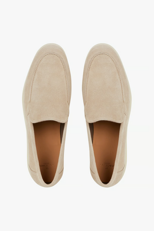 Hackett Light Beige Suede Slip-On Loafers