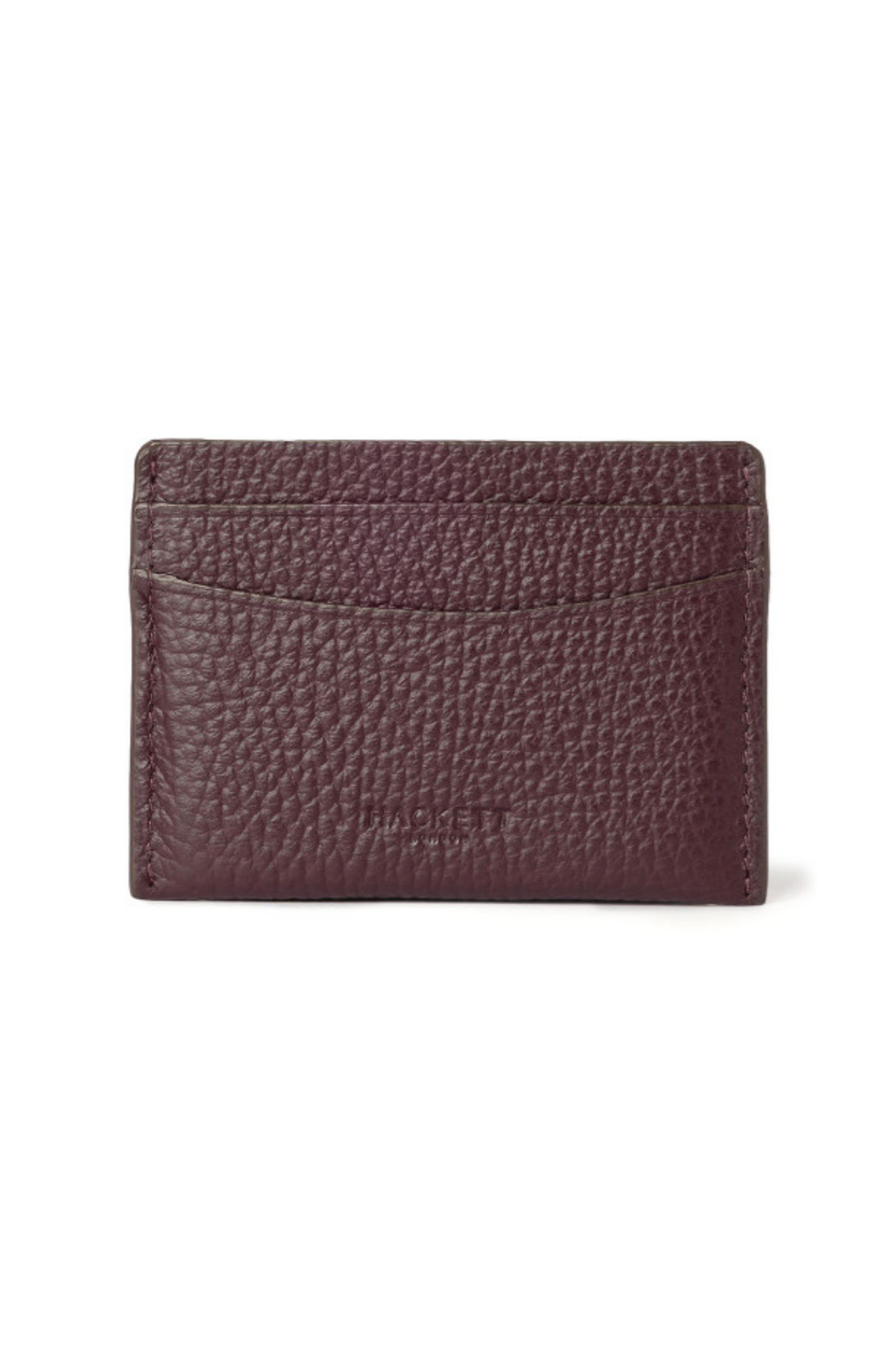 Hackett London Burgundy Leather Card Holder