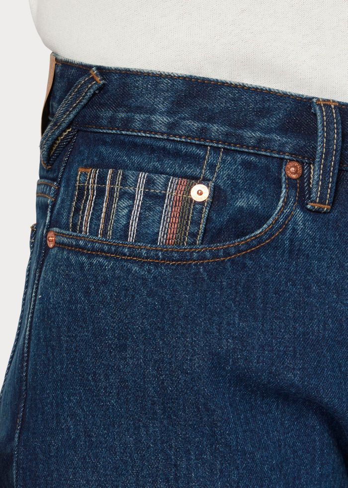 Mid Blue Tappered Jeans