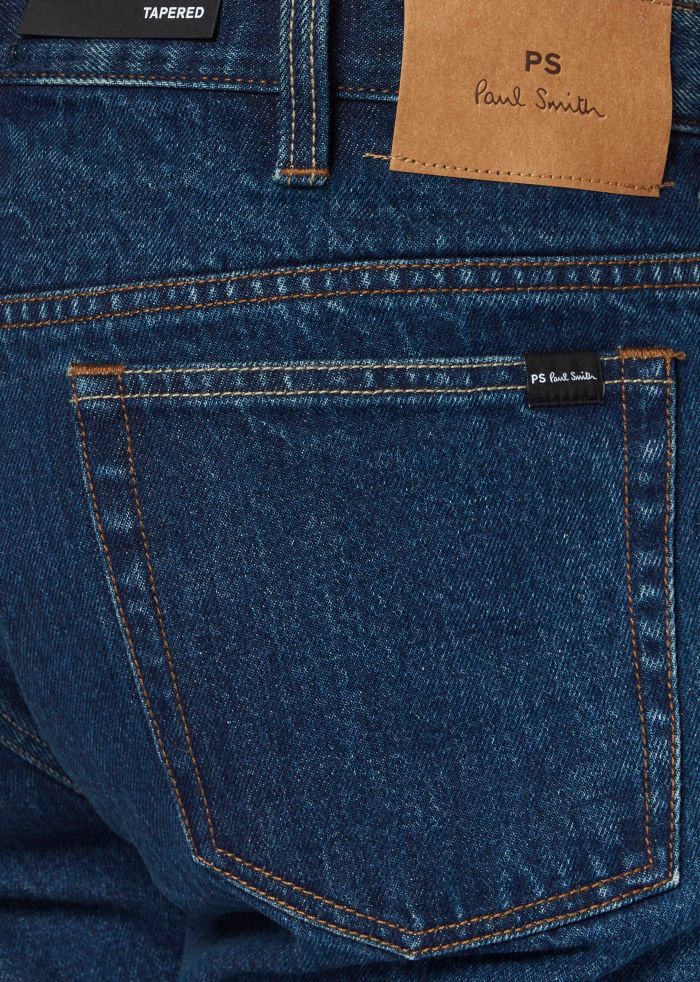 Mid Blue Tappered Jeans