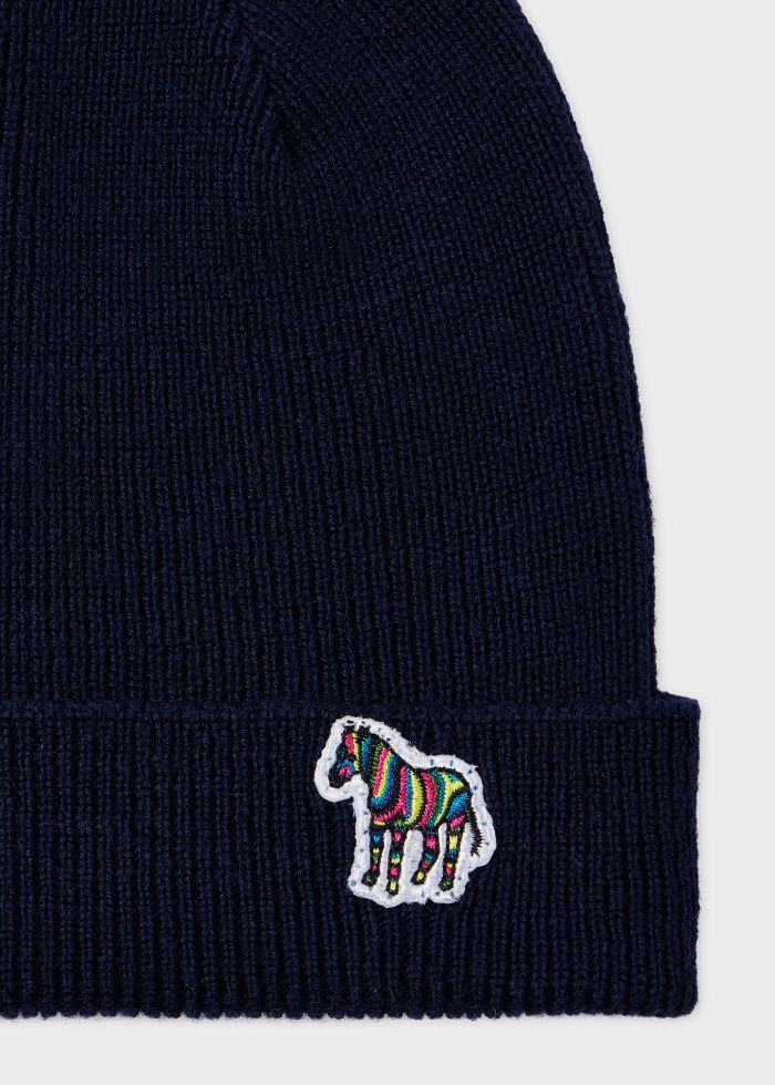 Navy Zebra Beanie