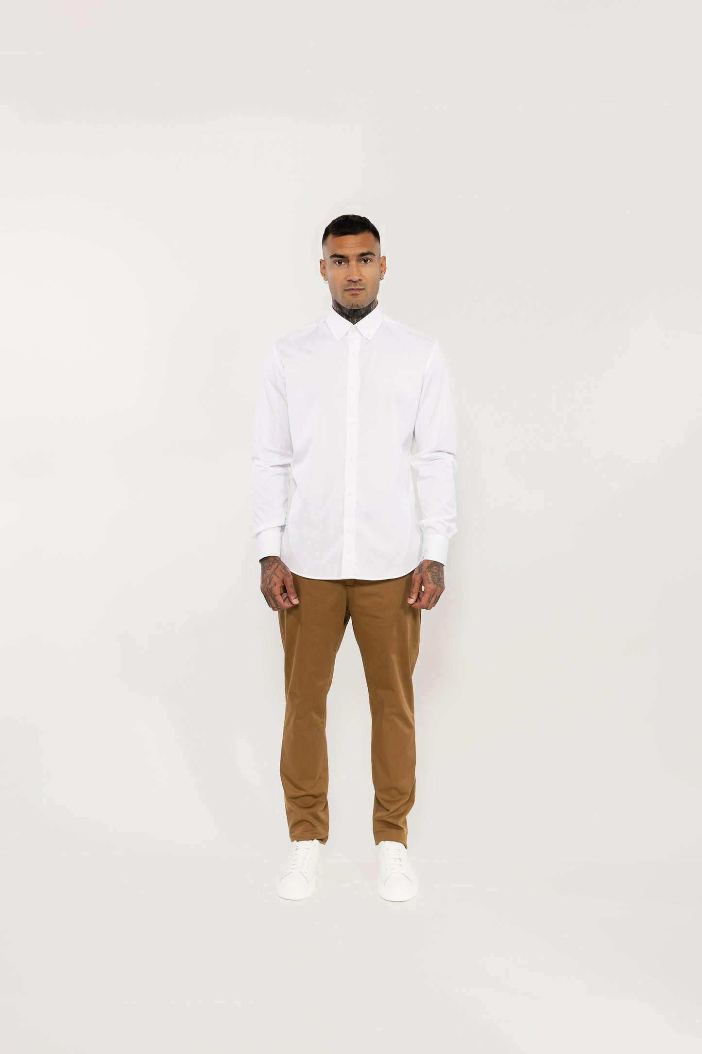 White Cotton Shirt Button-Down