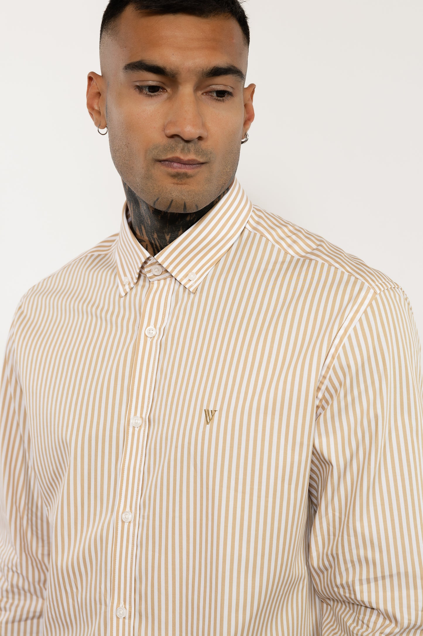 Mustard Striped Italian Cotton Shirt