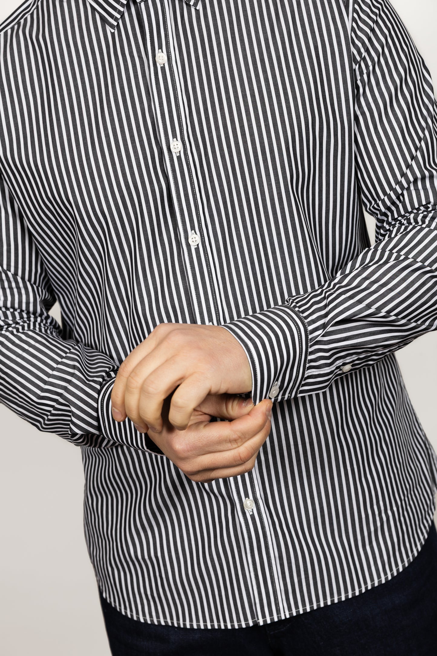 White & Black Striped Shirt