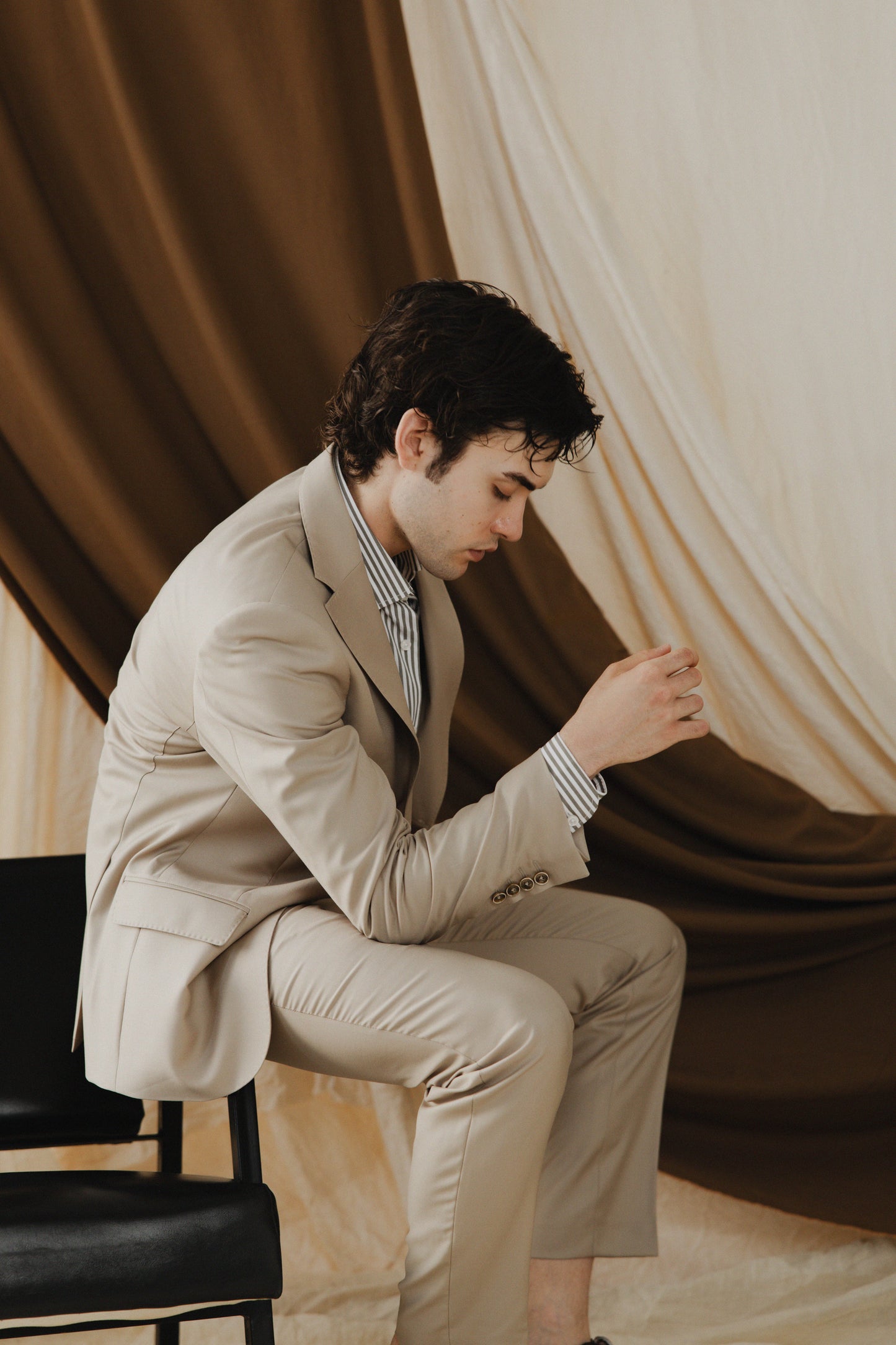Beige Wool Suit