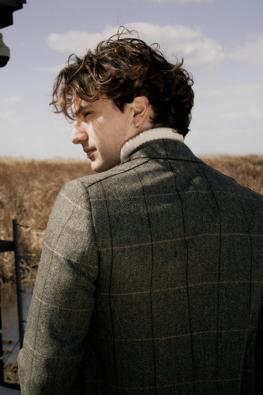 Patterned Green Wool Coat