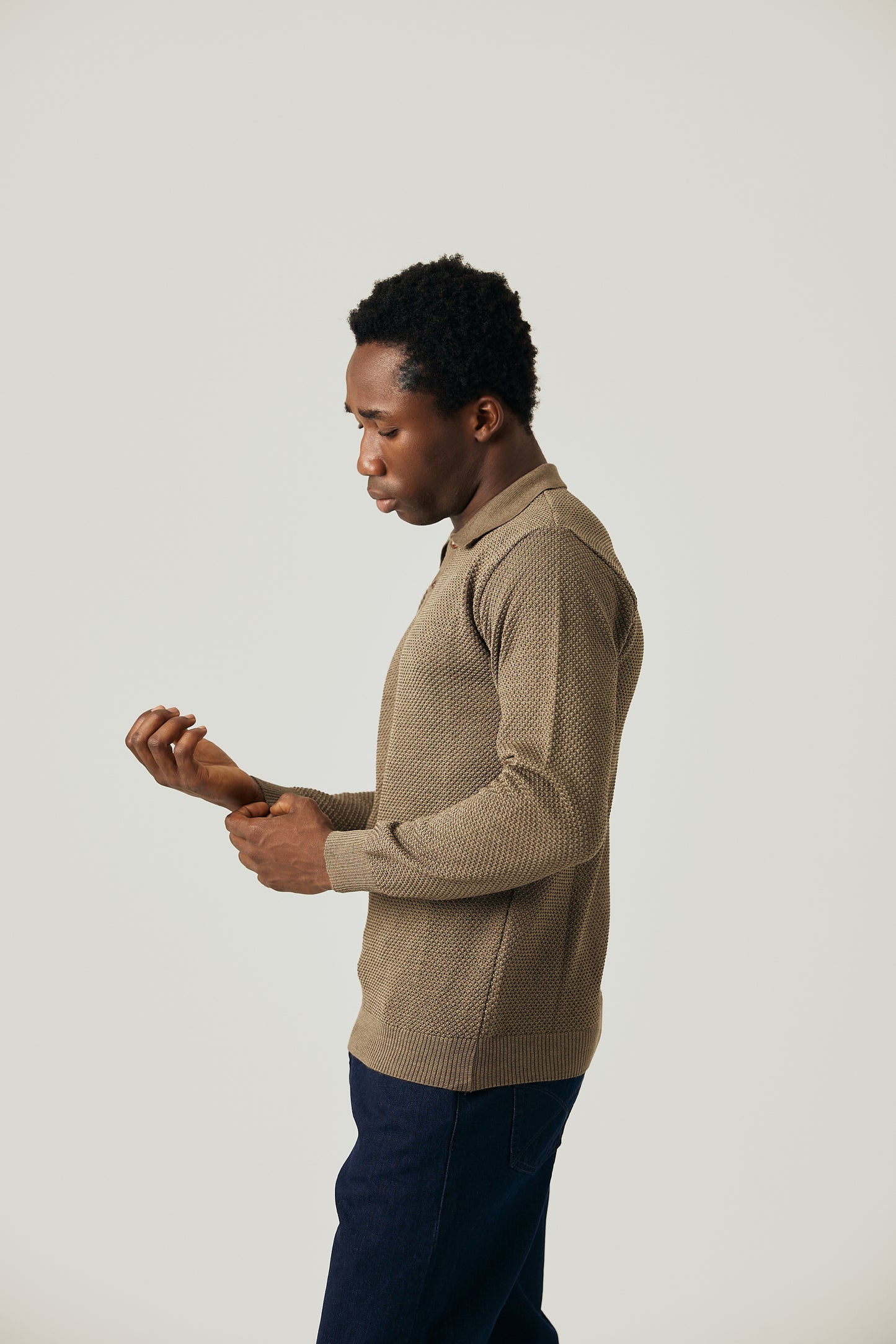Brown Polo Knitted Shirt