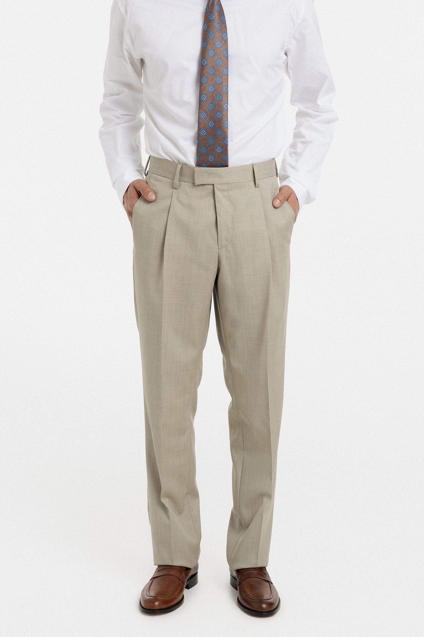 Light Sand Double-Breasted Suit