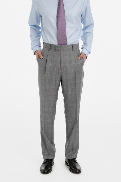 Grey Check Double-Breasted Suit