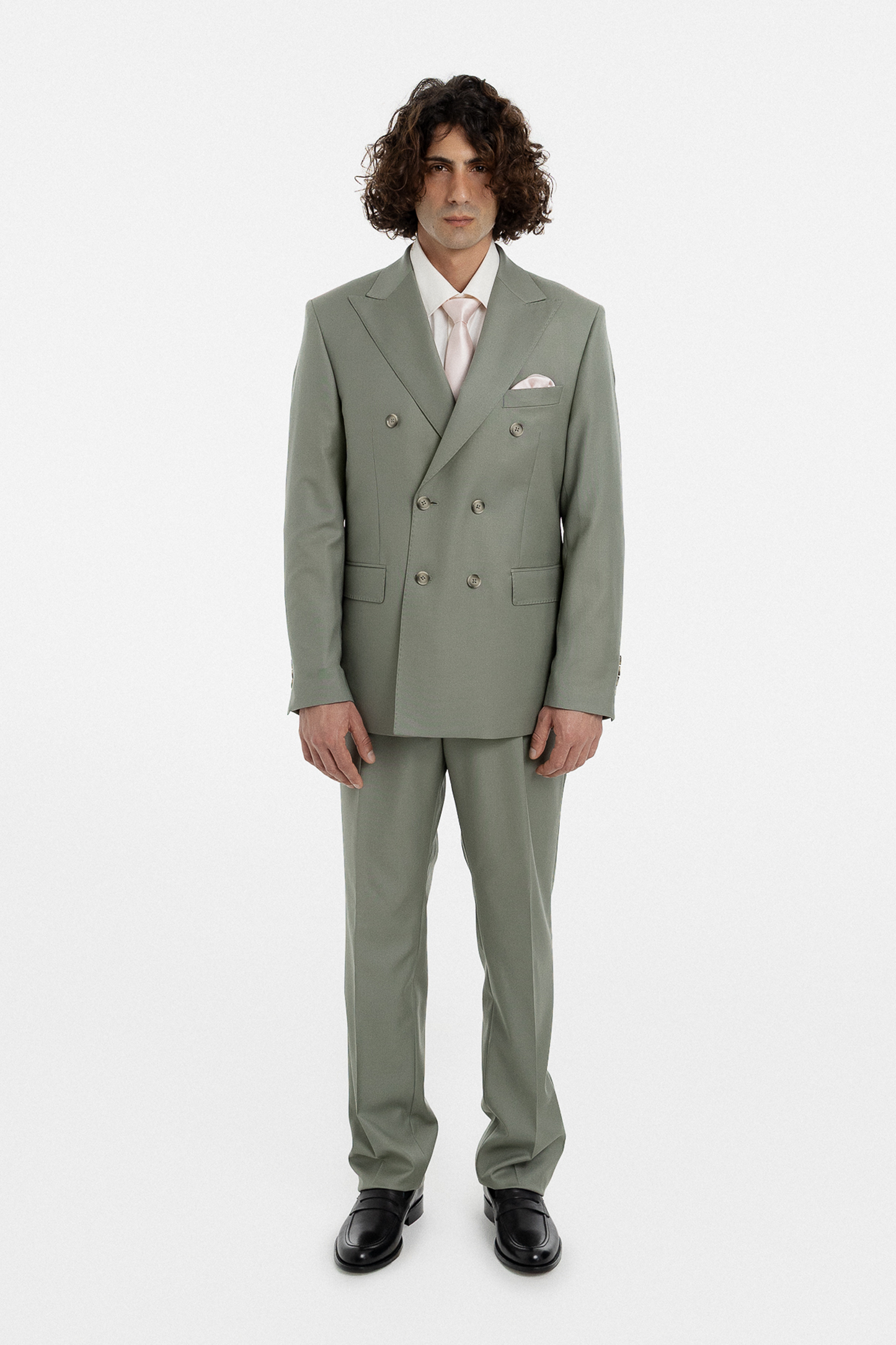 Sage Green Double-Breasted Suit
