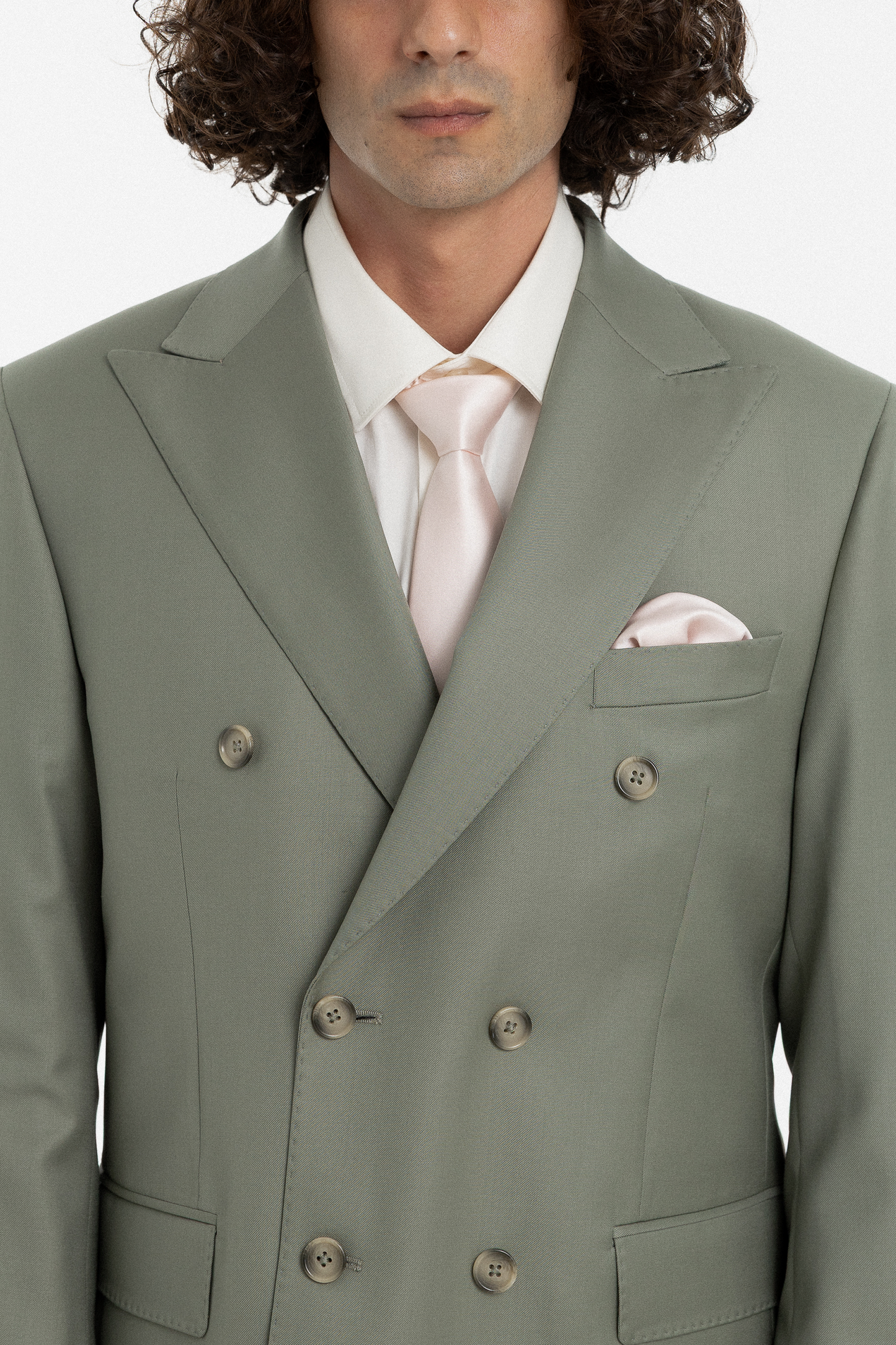 Sage Green Double-Breasted Suit