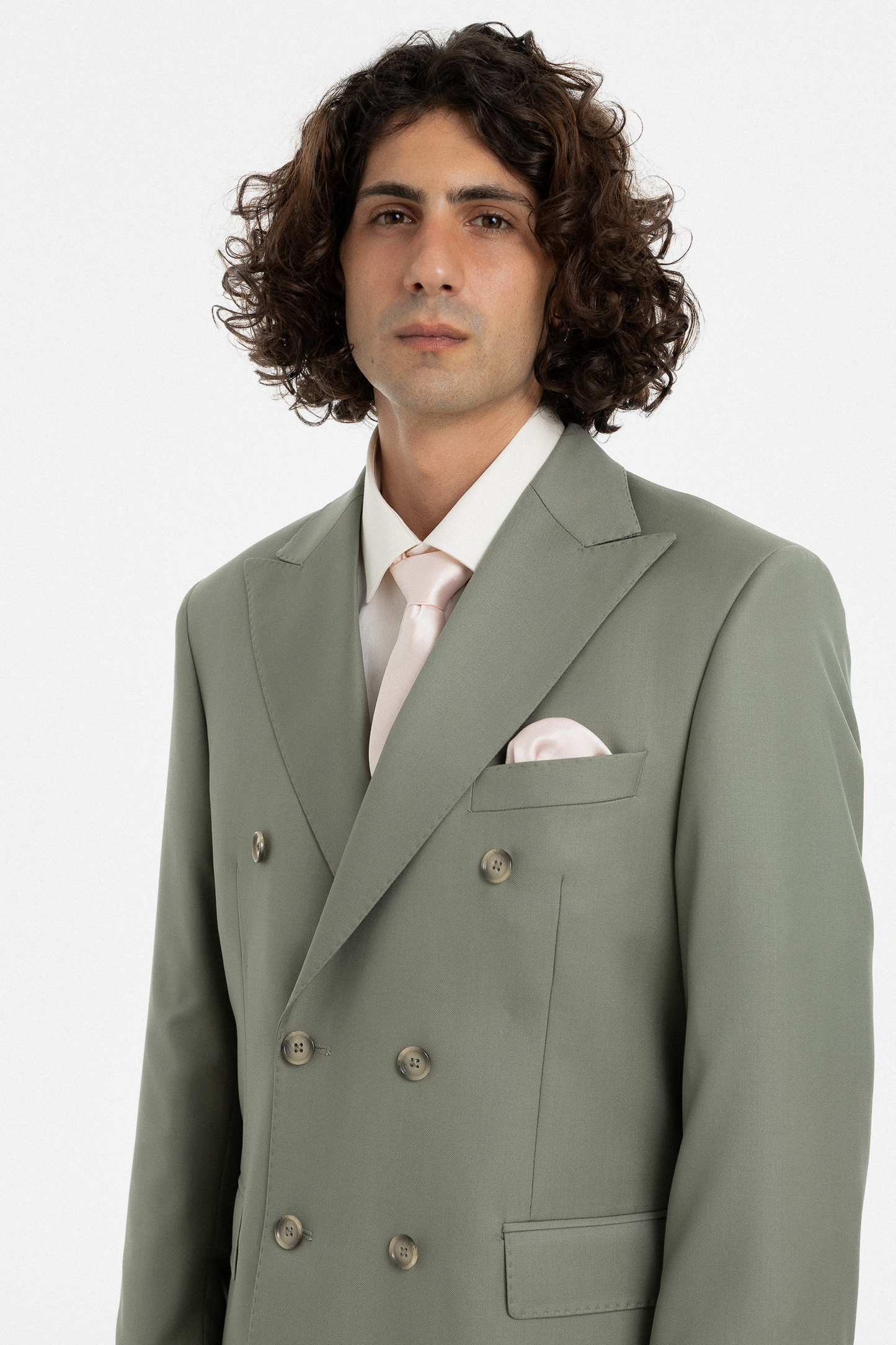 Sage Green Double-Breasted Suit