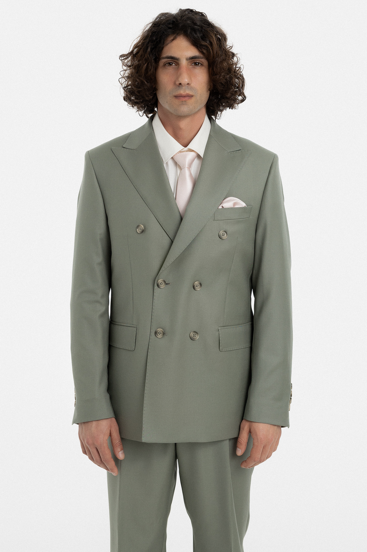 Sage Green Double-Breasted Suit