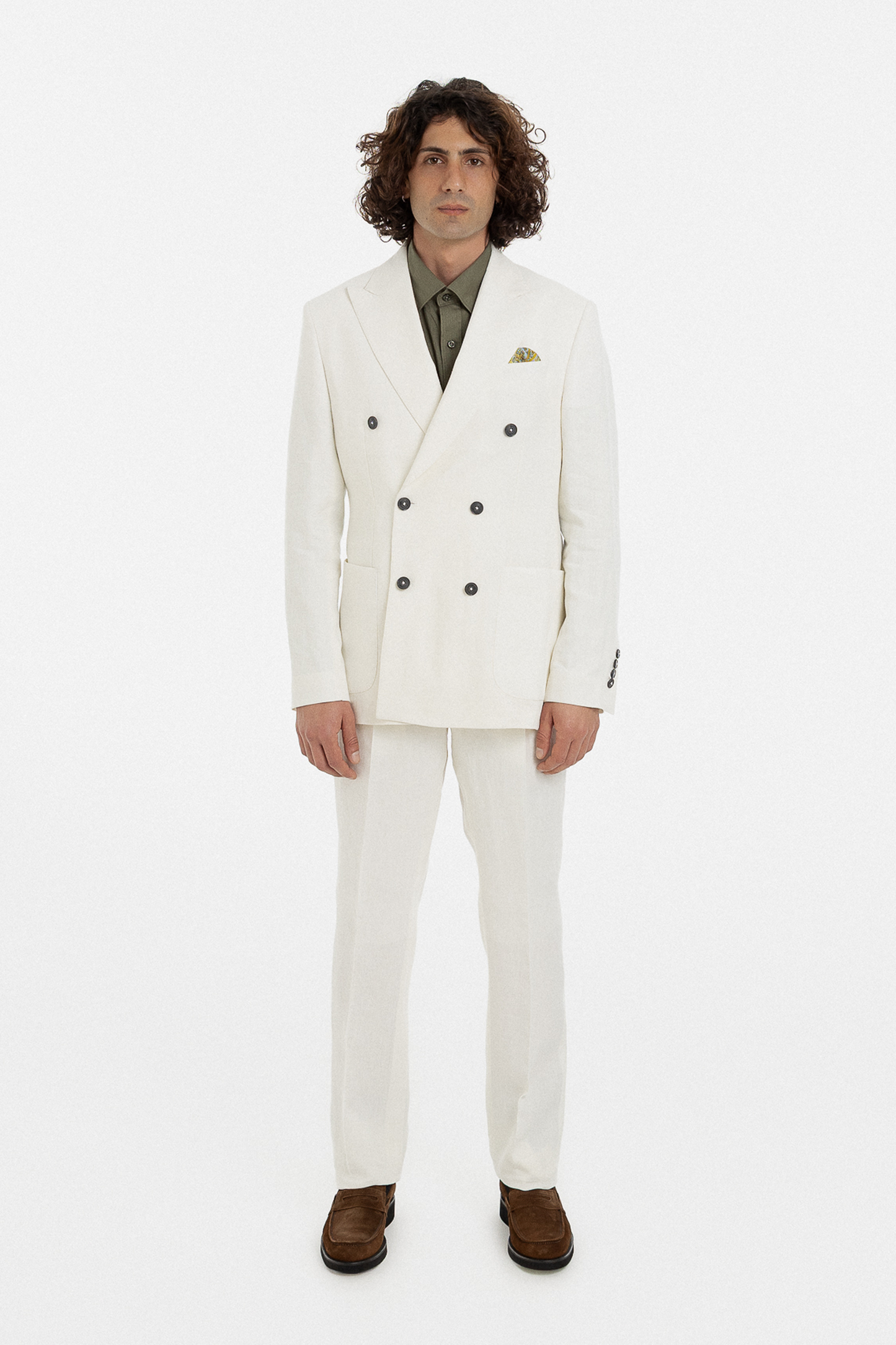 Ivory Double-Breasted Suit