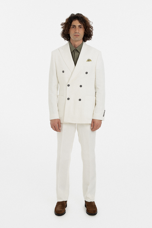 Ivory Double-Breasted Suit
