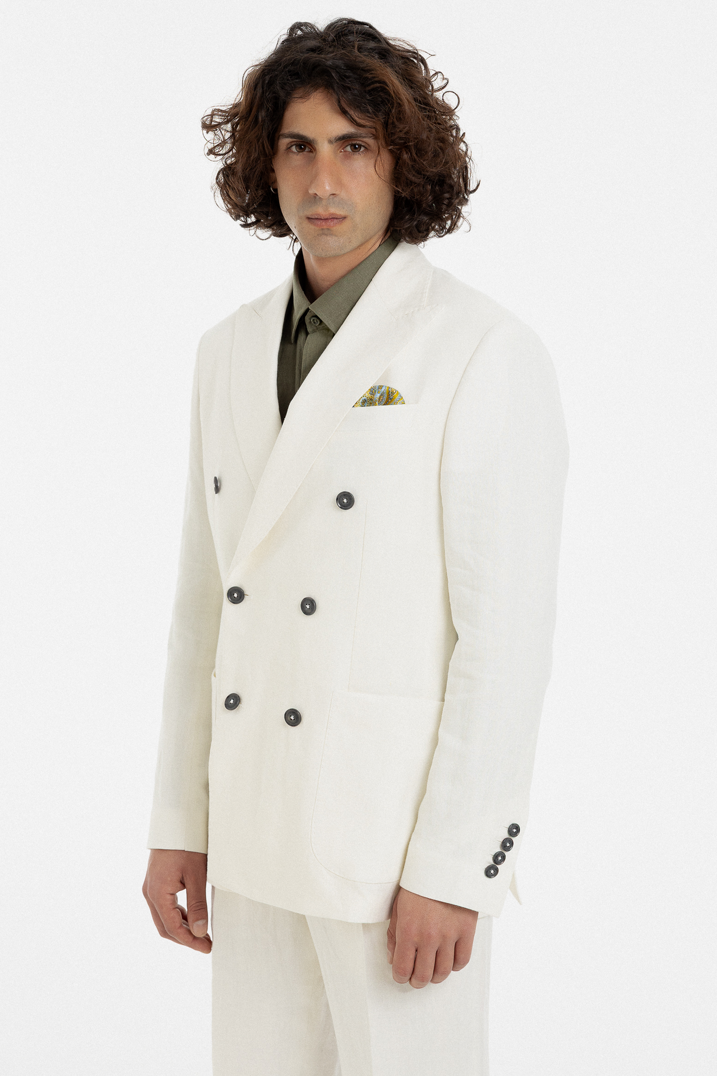 Ivory Double-Breasted Suit