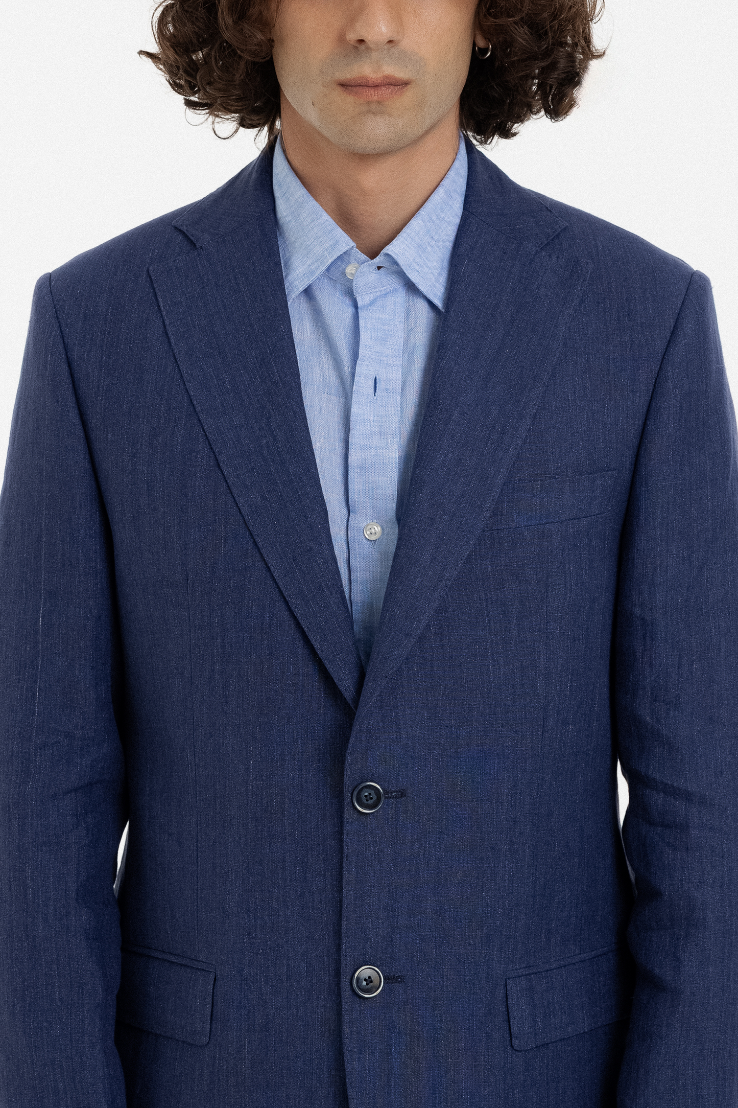 Deep Blue Linen Tailored Suit