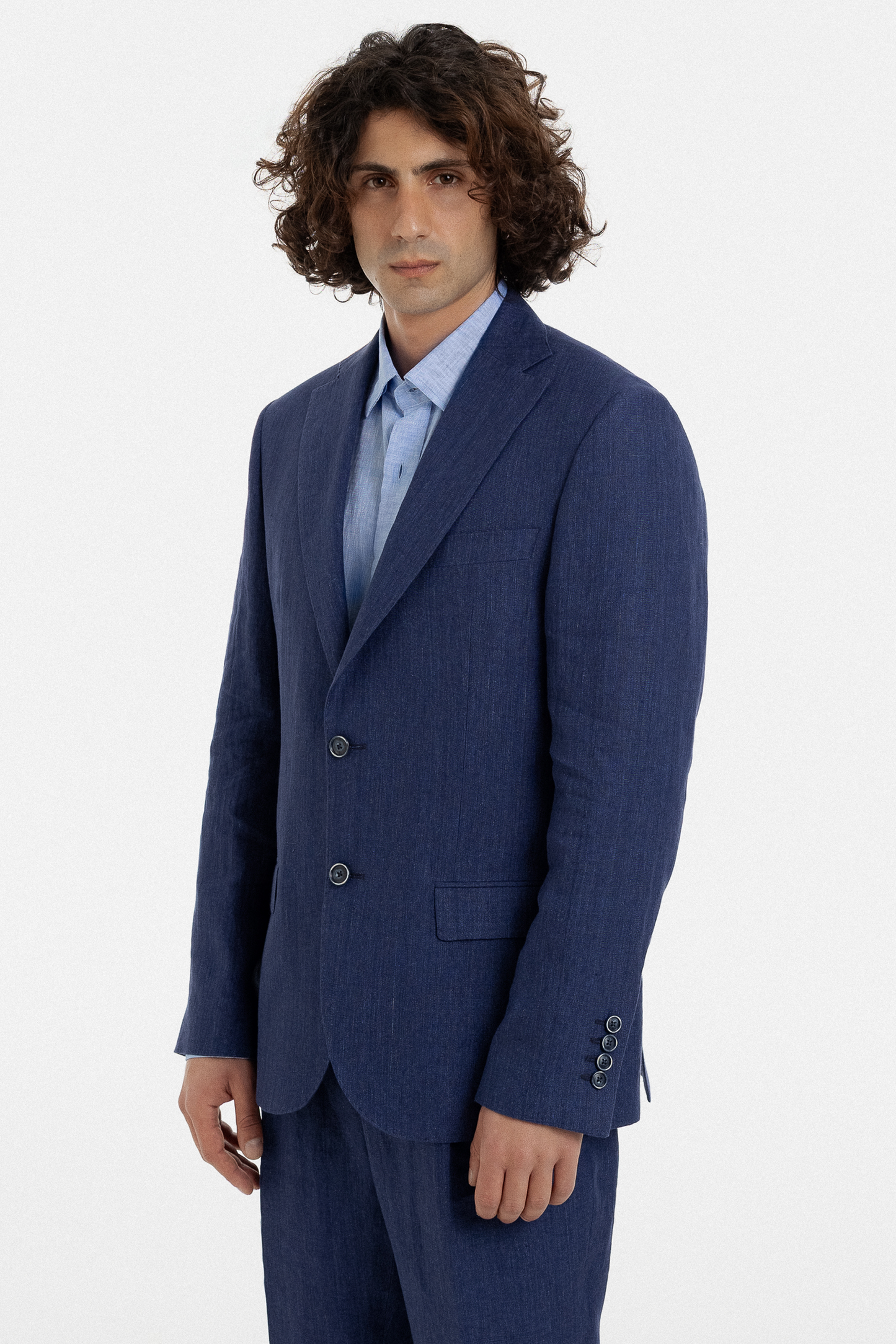 Deep Blue Linen Tailored Suit