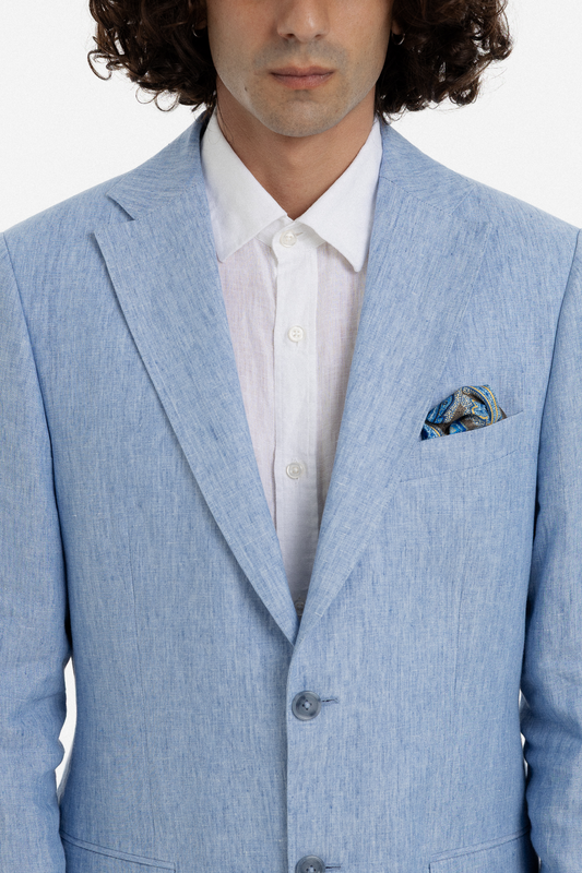 Light Blue Linen Tailored Suit