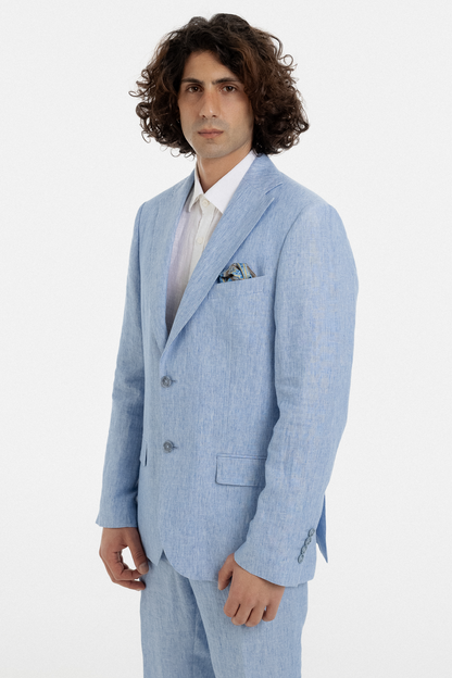 Light Blue Linen Tailored Suit