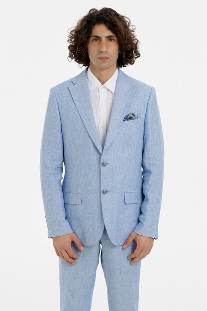 Light Blue Linen Tailored Suit
