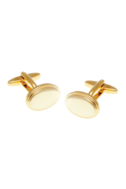 Oval Gold Plated Gilt Cufflinks