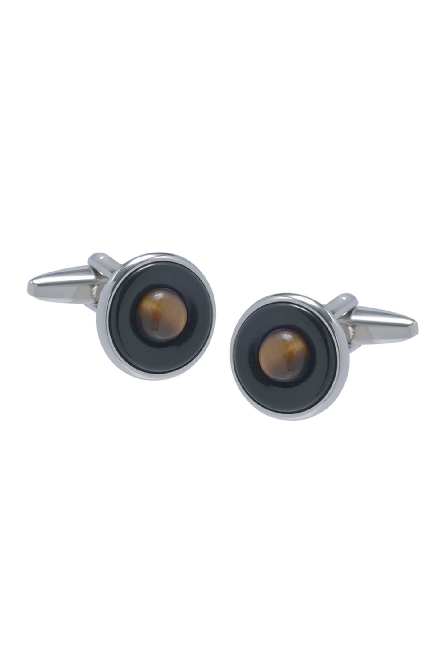Tiger Eye & Onyx Semi-Precious Stone Cufflinks