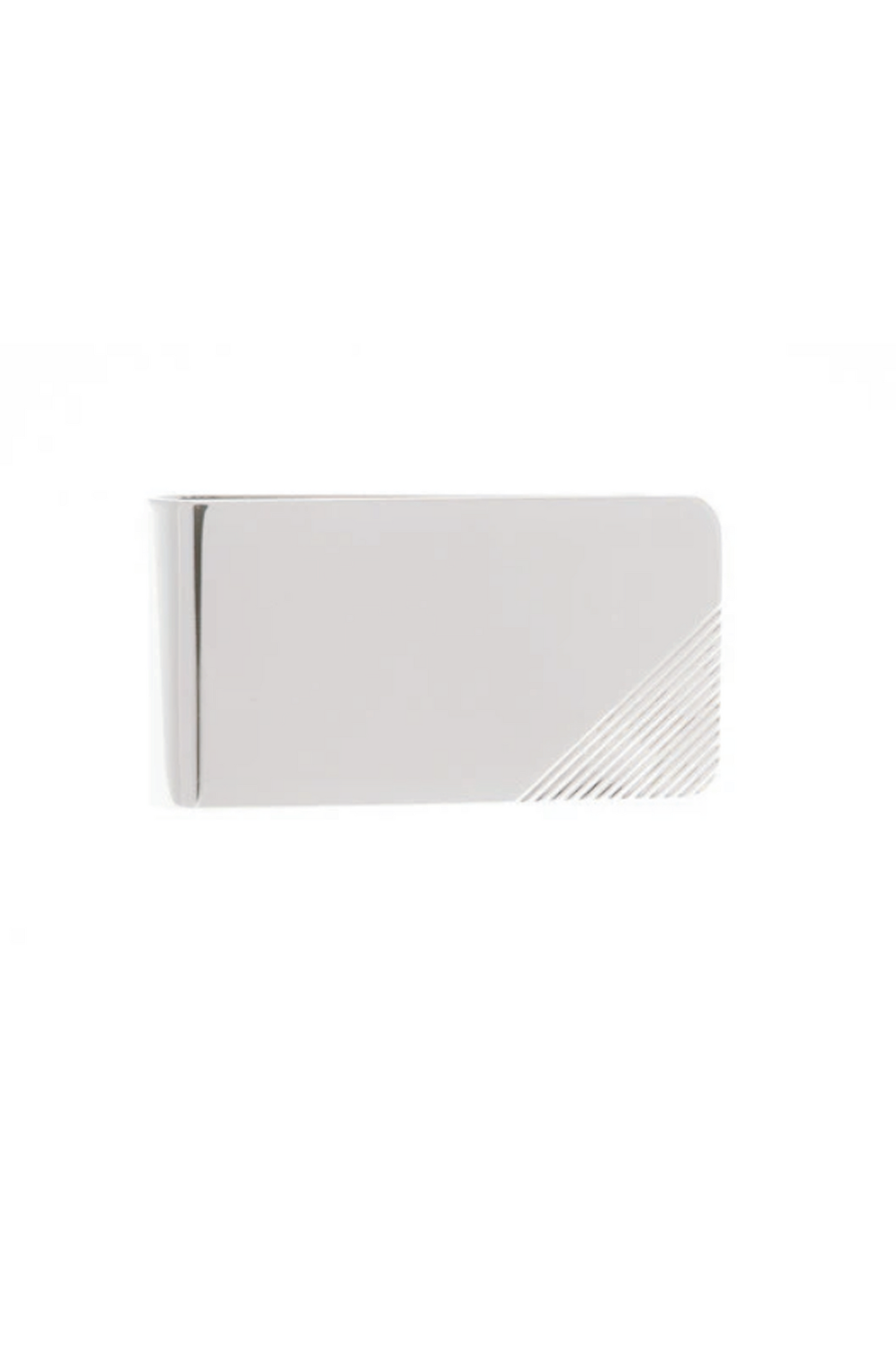 Silver Diagonal Detail Money Clip