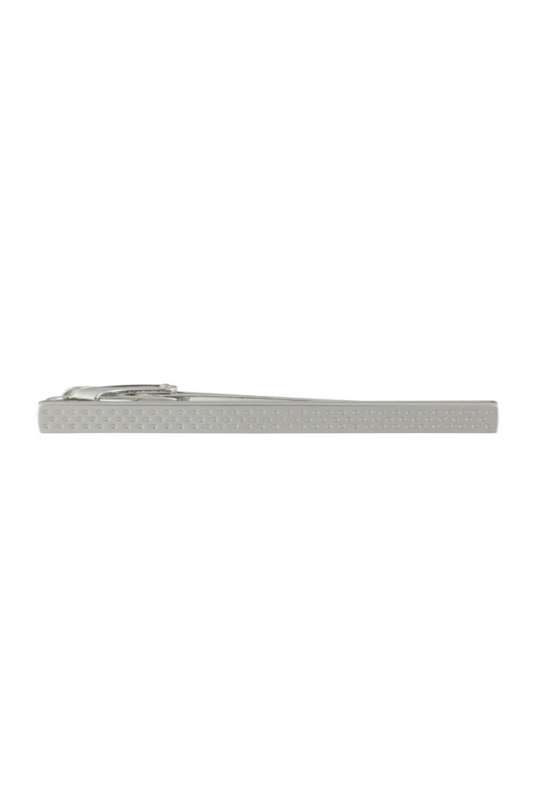 Textured Silver Tie Clip