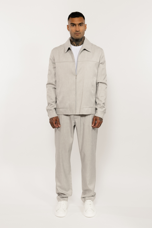 Light Grey Classic Zip Jacket