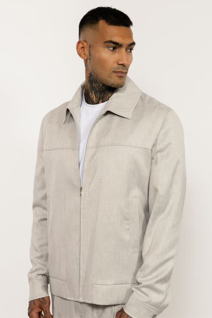 Light Grey Classic Zip Jacket