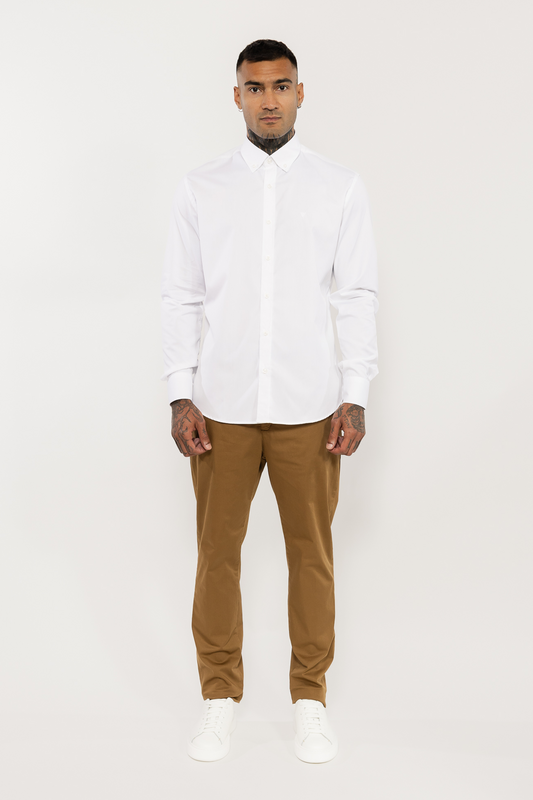 White Cotton Shirt Button-Down