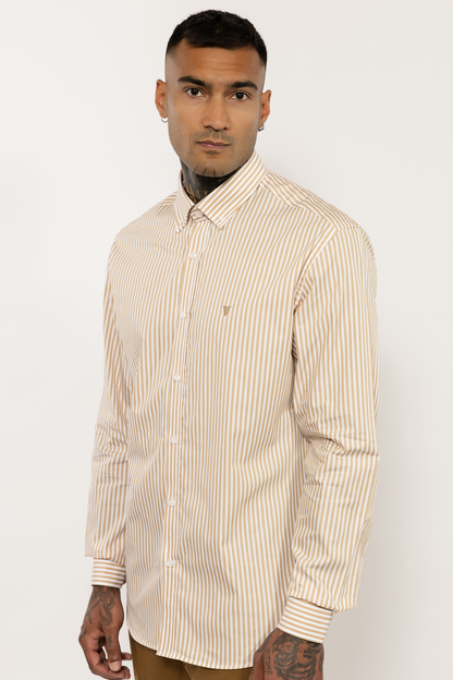 Mustard Striped Italian Cotton Shirt