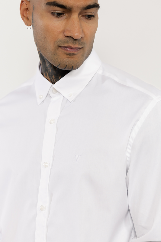 White Cotton Shirt Button-Down