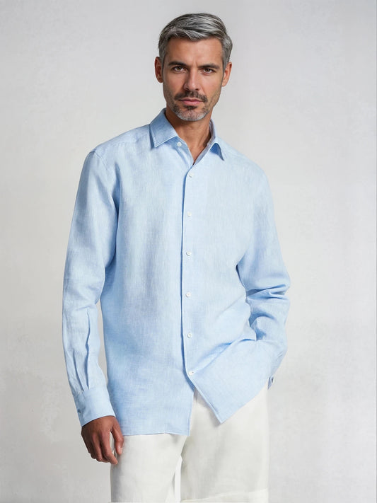 Sky Blue Linen Shirt