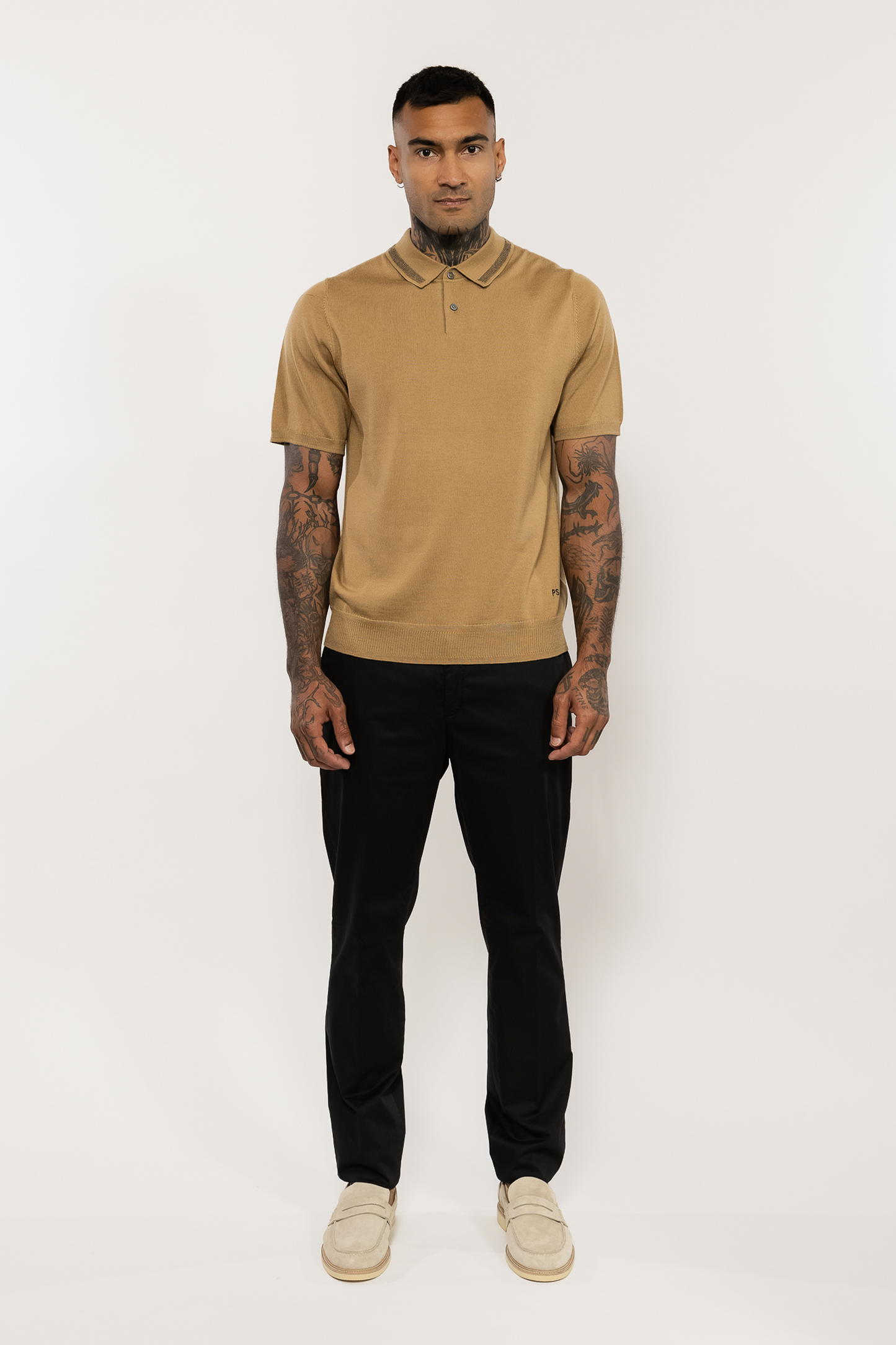 Merino Wool Camel Polo