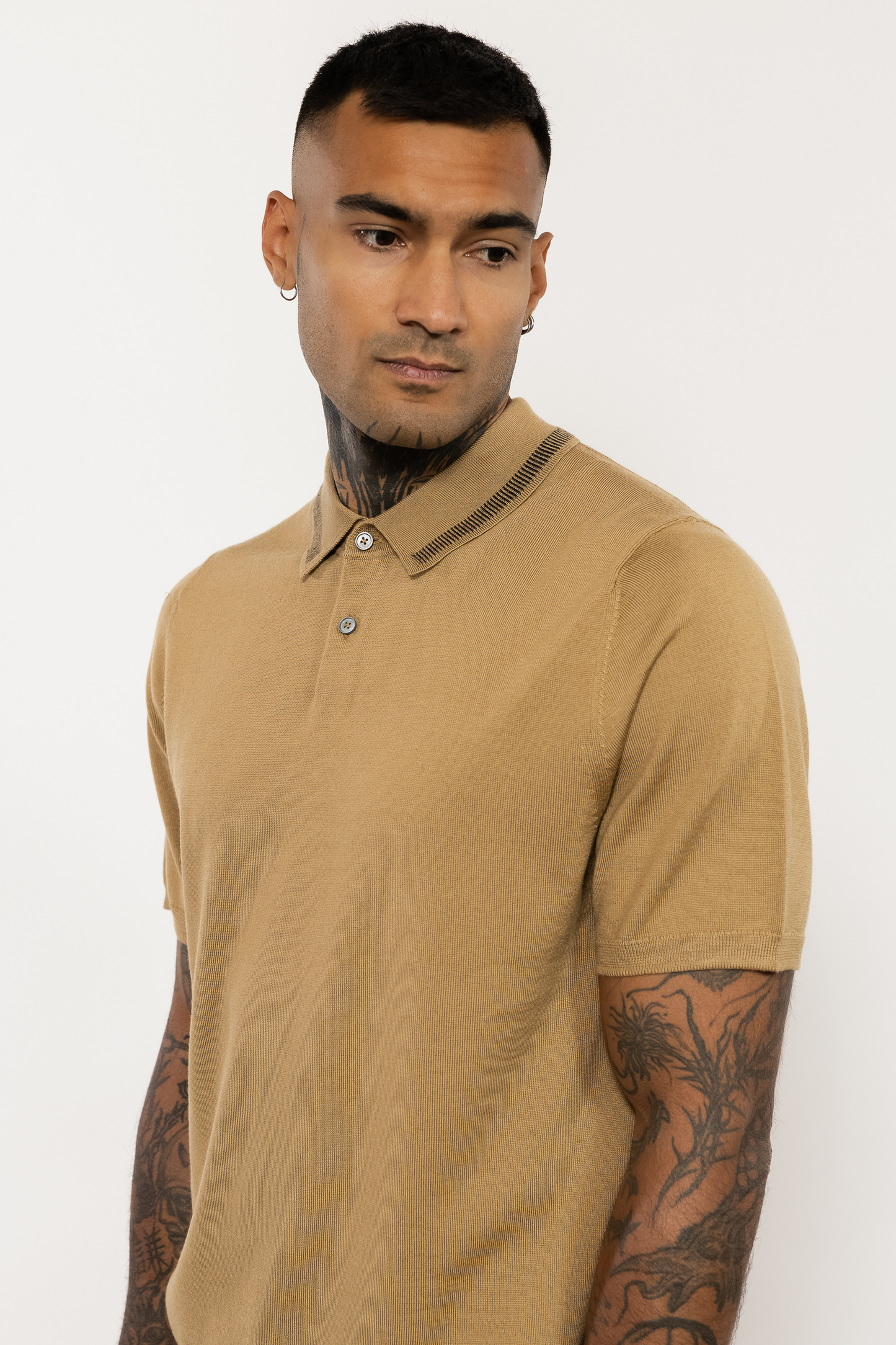 Merino Wool Camel Polo