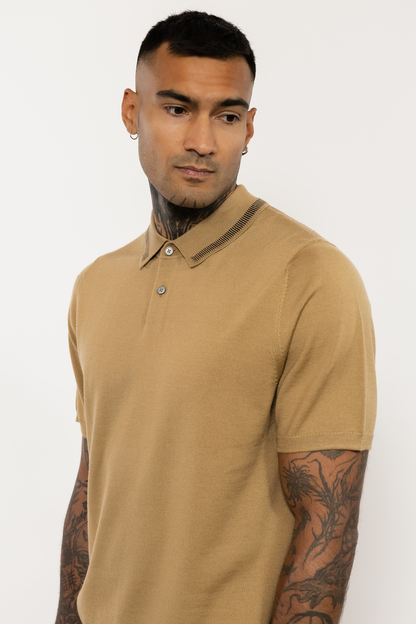 Merino Wool Camel Polo