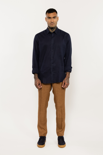 Linen Shirt in Navy Blue