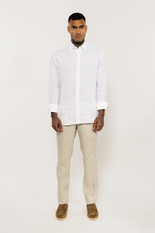 Beige Linen Trousers