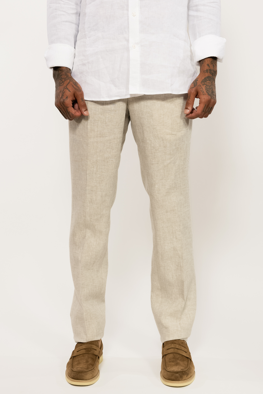Beige Linen Trousers