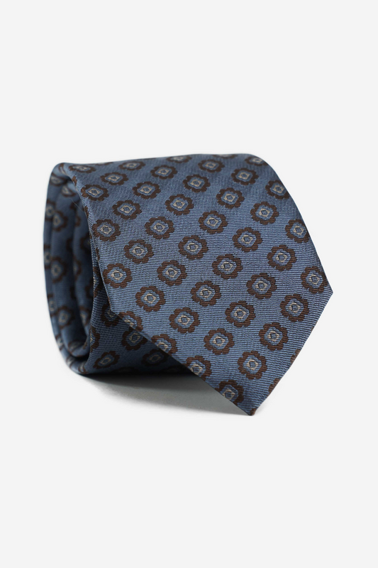 Blue Floral Medallion Tie