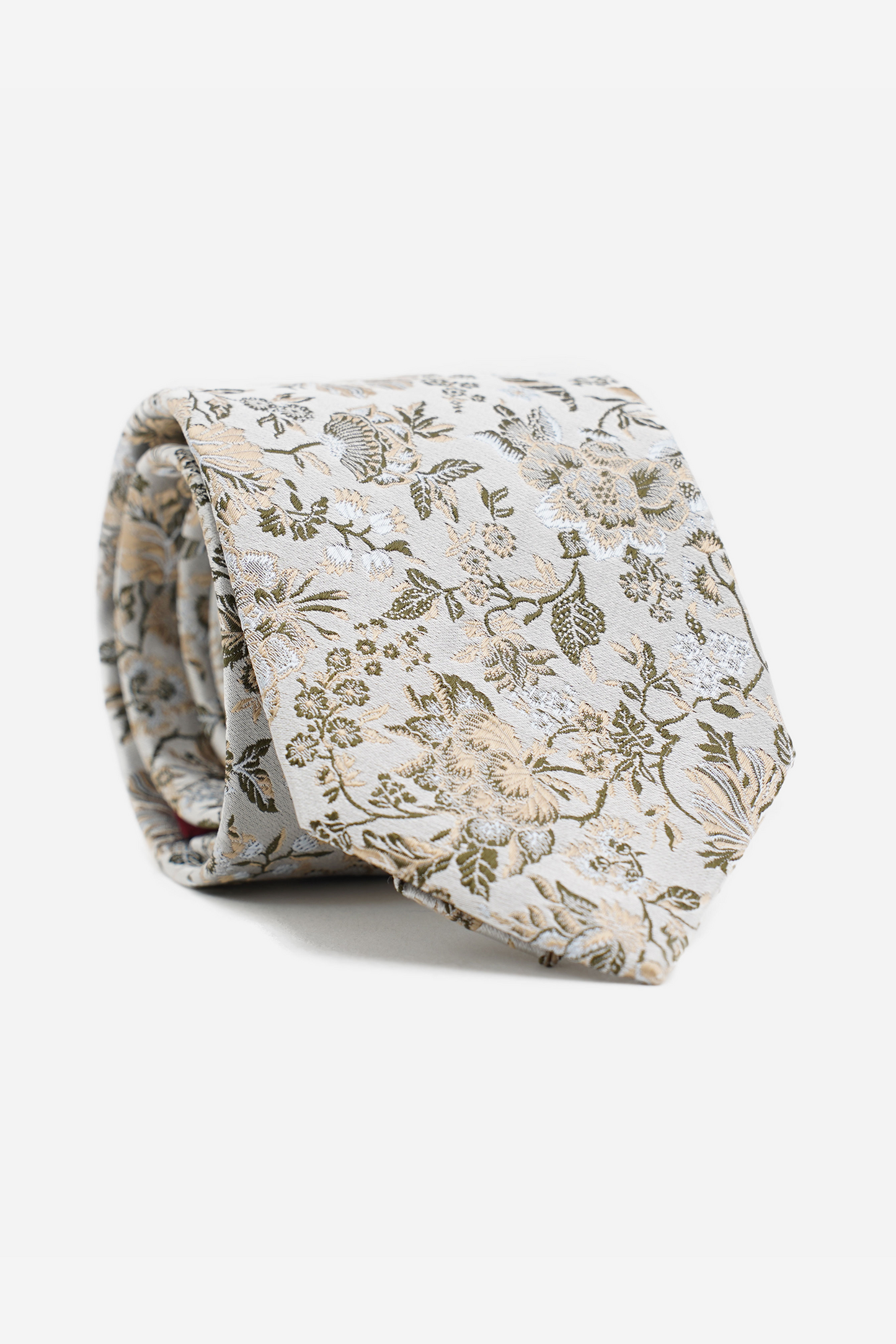 Ivory Floral Jacquard Tie