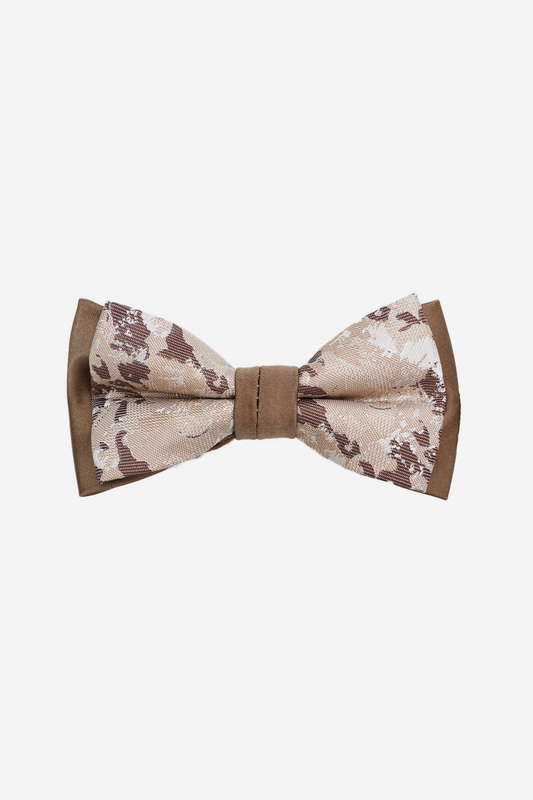Brown Floral Jacquard Bow Tie